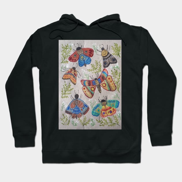 Colorful Moths Hoodie by SanMade